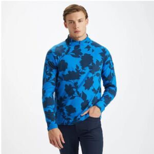 G/Fore G4 Luxe 1/4 Zip Mens Medium Racer floral Golf pullover NEW NWT